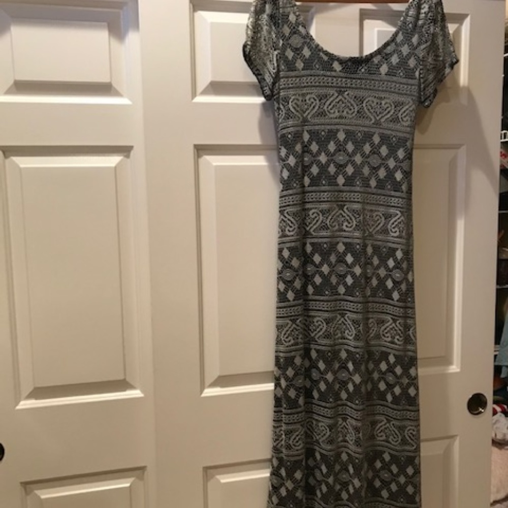 Full Length Dress Black with Silver meshing
